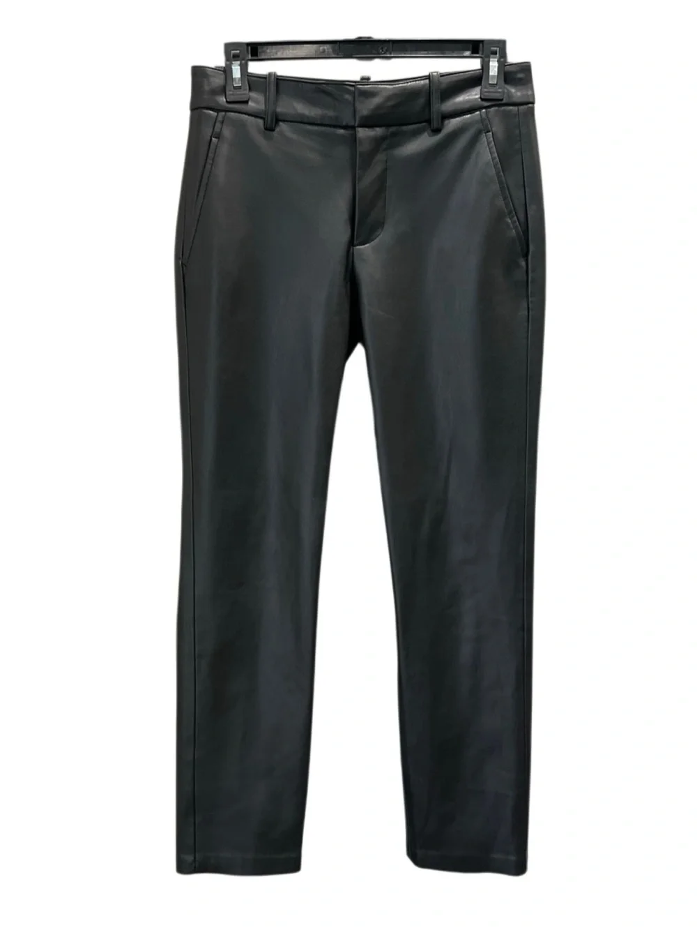 Zara black faux leather pants mid-rise Size 2